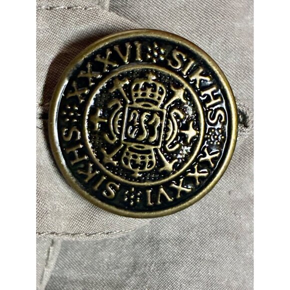 VTG Y2K Anthropologie Hazel Boho Jacket Taupe Lightweight Raw Hems Pockets M #g - Picture 13 of 13